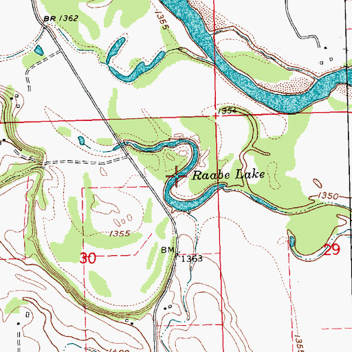 Topographic Map of Raabe Lake, NE