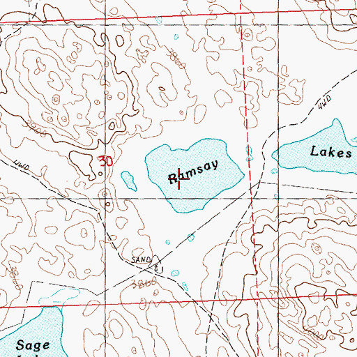 Topographic Map of Ramsay Lakes, NE