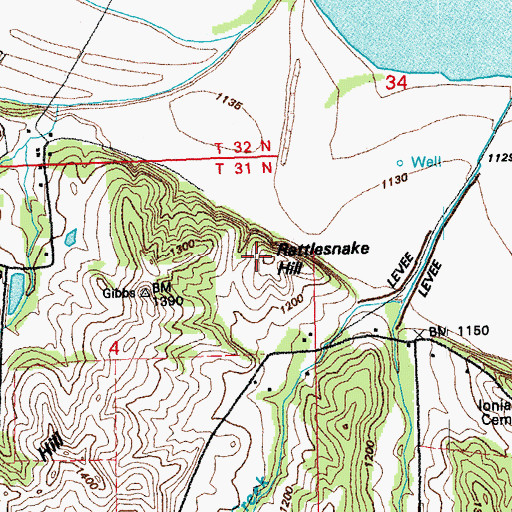 Topographic Map of Rattlesnake Hill, NE