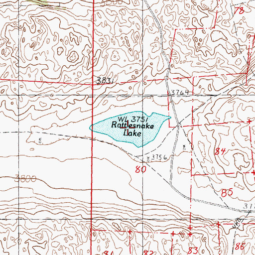 Topographic Map of Rattlesnake Lake, NE