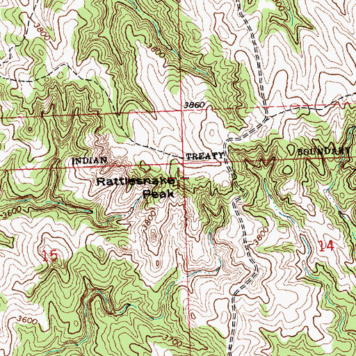 Topographic Map of Rattlesnake Peak, NE