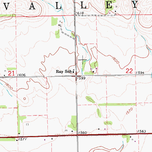 Topographic Map of Ray School, NE