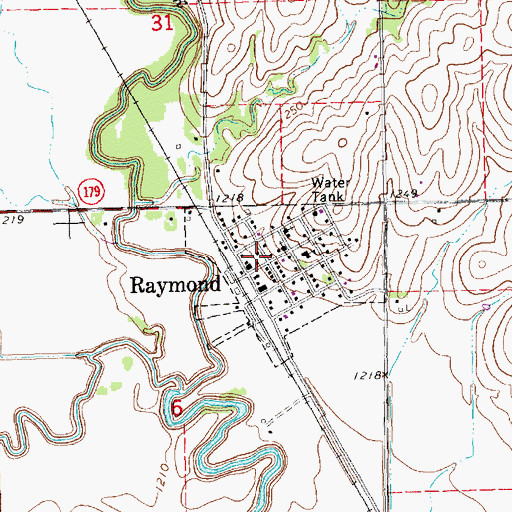Topographic Map of Raymond, NE