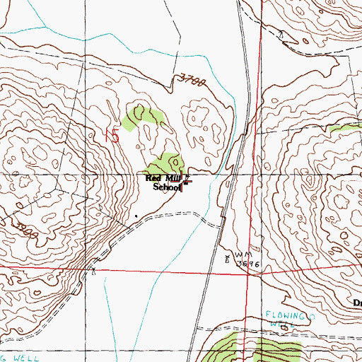 Topographic Map of Red Mill School, NE