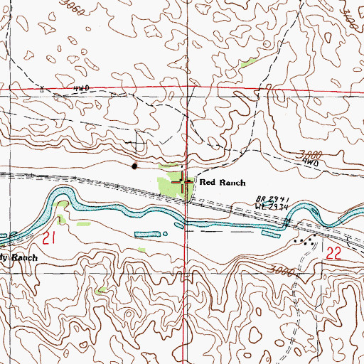 Topographic Map of Red Ranch, NE