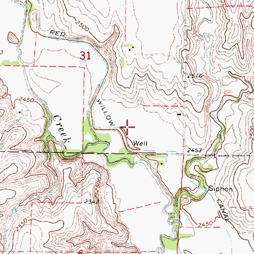 Topographic Map of Red Willow Canal, NE
