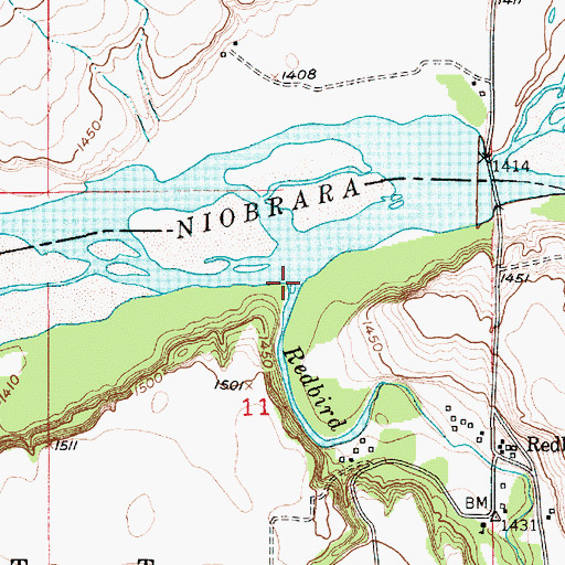 Topographic Map of Redbird Creek, NE