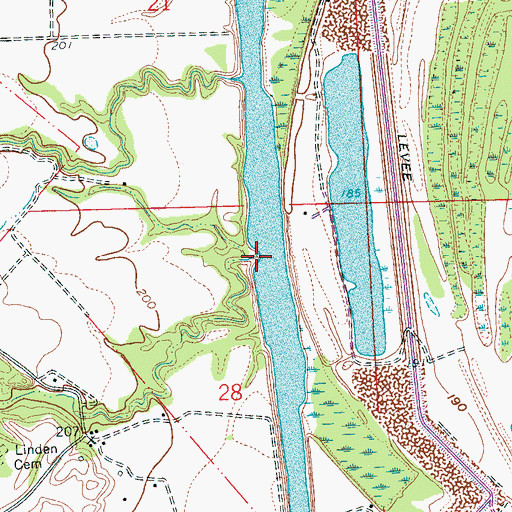 Topographic Map of Poplar Creek, AR
