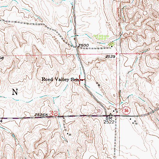 Topographic Map of Reed Valley School (historical), NE
