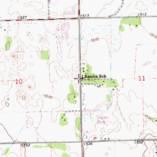 Topographic Map of Reiche School, NE