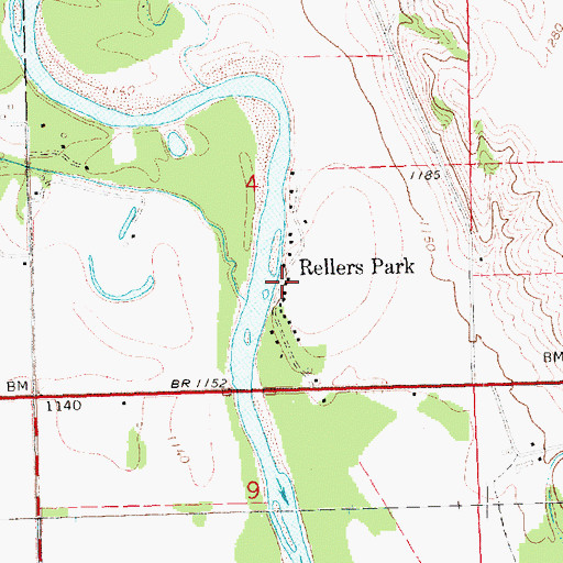 Topographic Map of Rellers Park, NE