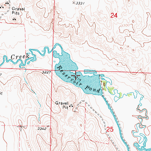 Topographic Map of Reservoir Pond, NE