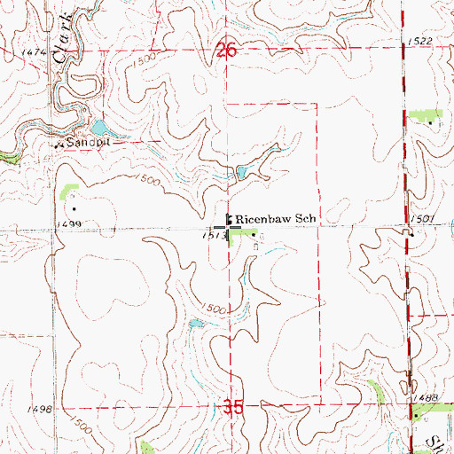 Topographic Map of Ricenbaw School, NE