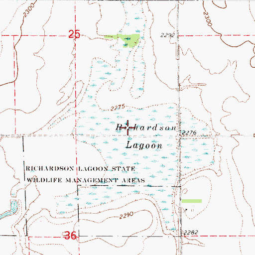 Topographic Map of Richardson Lagoon, NE
