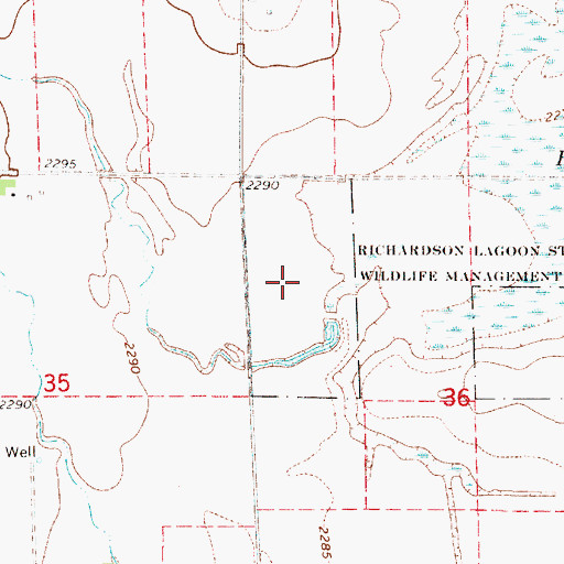 Topographic Map of Richardson Lagoon State Wildlife Mgt Area, NE