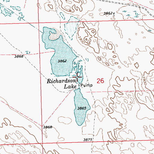 Topographic Map of Richardson Lake, NE