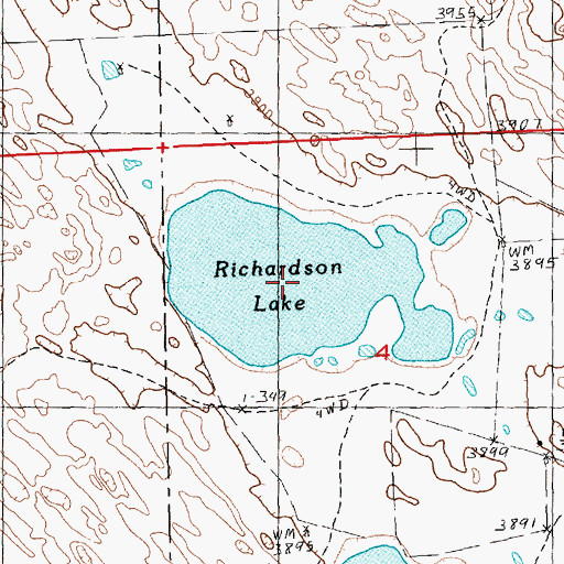 Topographic Map of Richardson Lake, NE