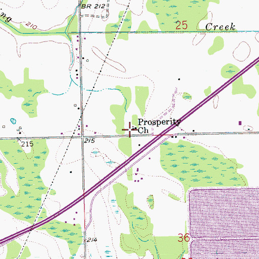Topographic Map of Prosperity Church, AR