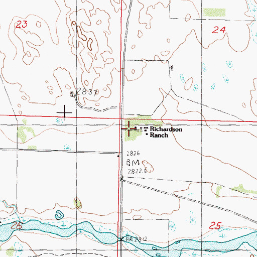 Topographic Map of Richardson Ranch, NE