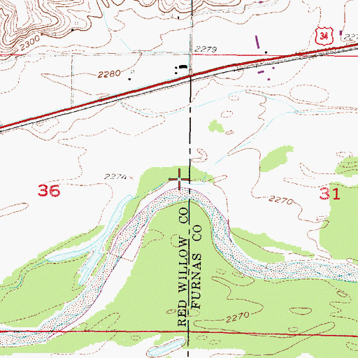 Topographic Map of Richmond Creek, NE