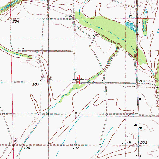 Topographic Map of Red Gum Church, AR