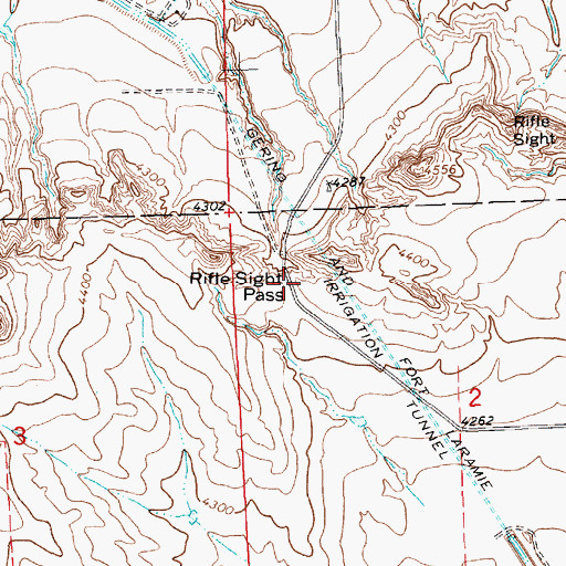 Topographic Map of Rifle Sight Pass, NE
