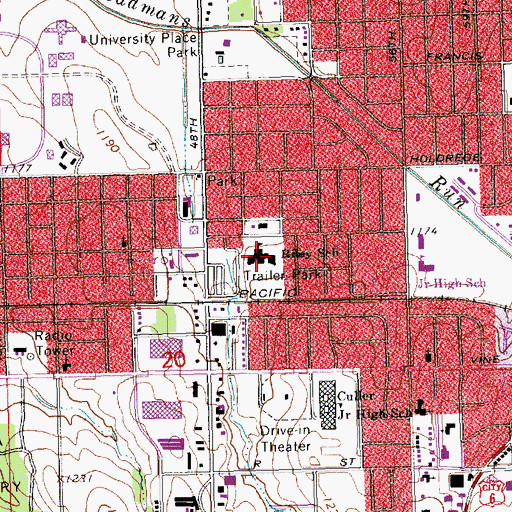 Topographic Map of Riley Elementary School, NE