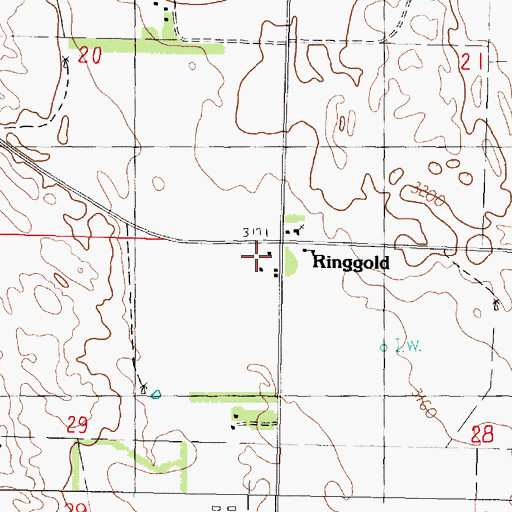 Topographic Map of Ringgold, NE