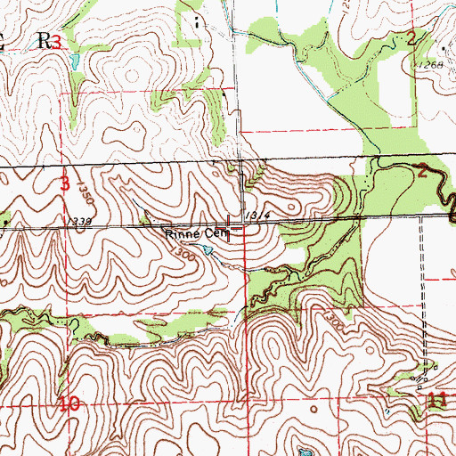 Topographic Map of Rinne Cemetery, NE