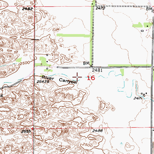 Topographic Map of River Canyon, NE