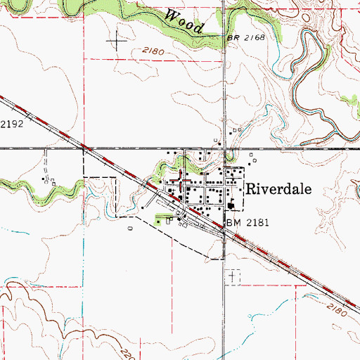Topographic Map of Riverdale, NE