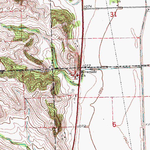 Topographic Map of Riverside Church, NE