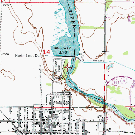 Topographic Map of Riverside Park, NE