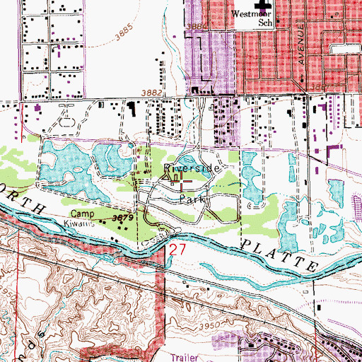 Topographic Map of Riverside Park, NE