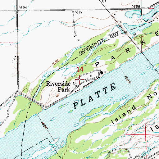 Topographic Map of Riverside Park, NE