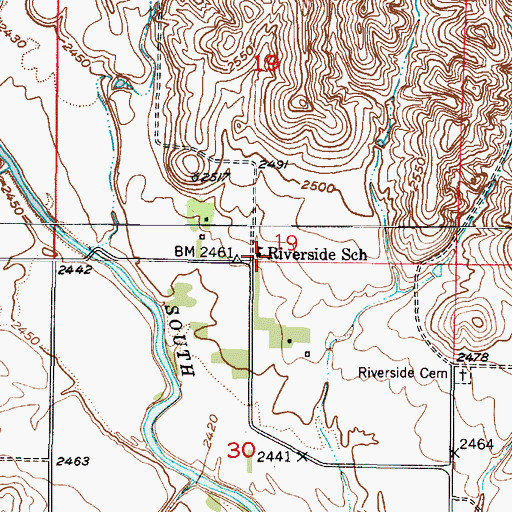 Topographic Map of Riverside School (historical), NE