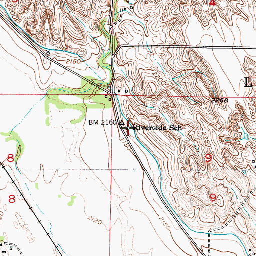 Topographic Map of Riverside School (historical), NE