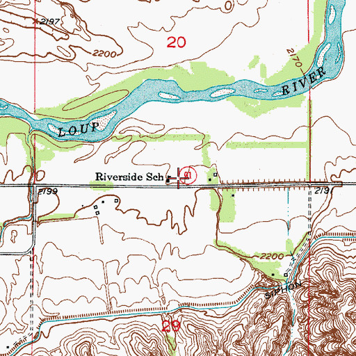 Topographic Map of Riverside School, NE