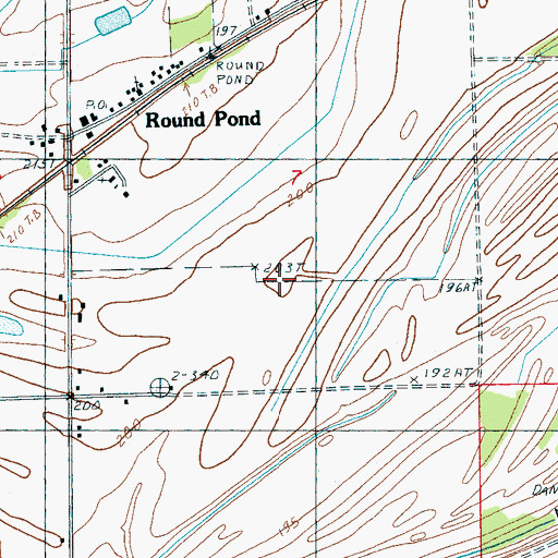 Topographic Map of Round Pond, AR