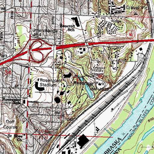 Topographic Map of Riverview Park, NE
