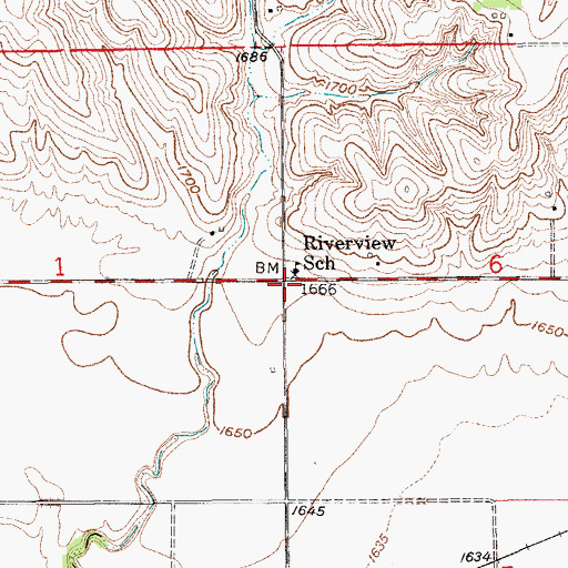 Topographic Map of Riverview School (historical), NE