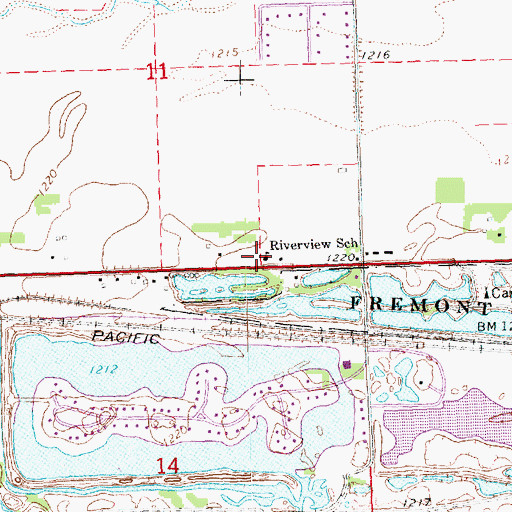 Topographic Map of Riverview School, NE