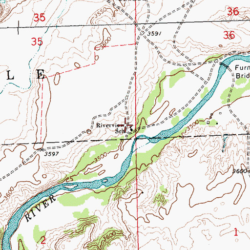Topographic Map of Riverview School, NE