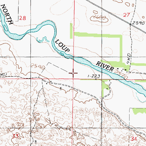 Topographic Map of Robbinault School, NE