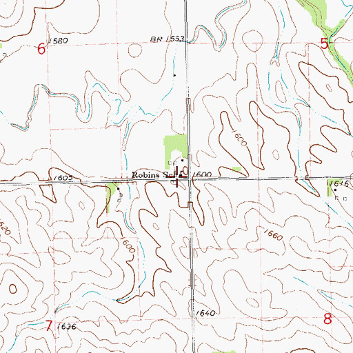 Topographic Map of Robins School, NE