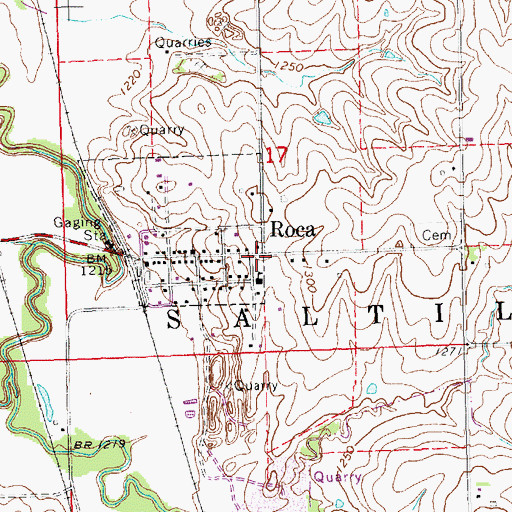 Topographic Map of Roca, NE