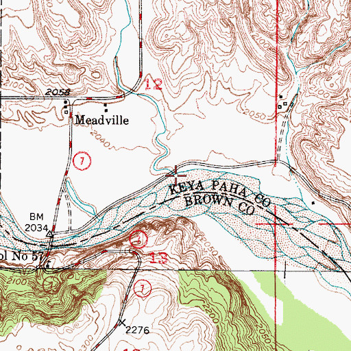 Topographic Map of Rock Creek, NE