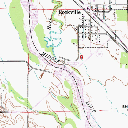 Topographic Map of Rock Creek, NE