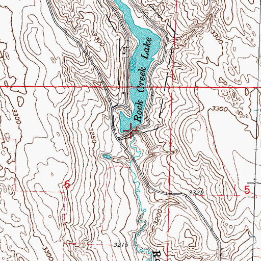 Topographic Map of Rock Creek Lake, NE