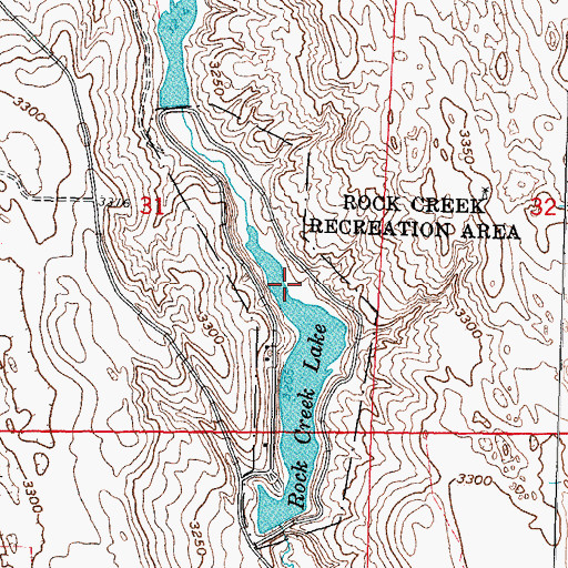 Topographic Map of Rock Creek Recreation Area, NE
